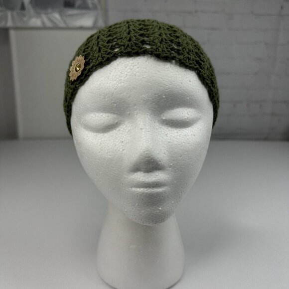 Handmade New Matilda Hobbii Rainbow 8/4 Indian Cotton Olive Knit Beanie - S/M - Picture 2 of 9